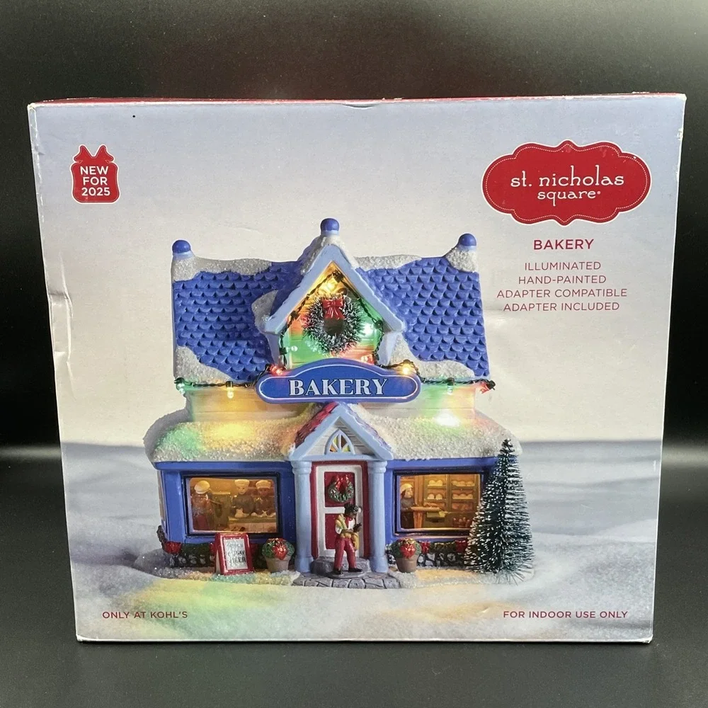 St Nicholas Square Village - BAKERY - Animated LED Lighted‎  - New